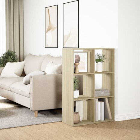 Kamerscherm / boekenkast 69,5x29x103,5 cm hout sonoma eiken 4