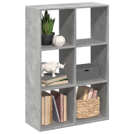 Kamerscherm / boekenkast 69,5x29x103,5 cm hout betongrijs 1