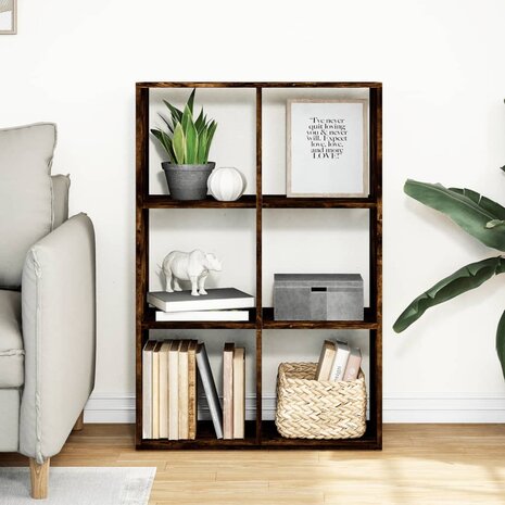 Kamerscherm / boekenkast 69,5x29x103,5 cm hout gerookt eiken 3