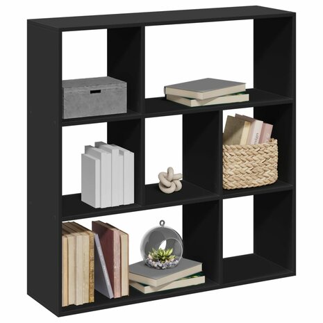 Kamerscherm / boekenkast 102x29x103,5 cm bewerkt hout zwart 1