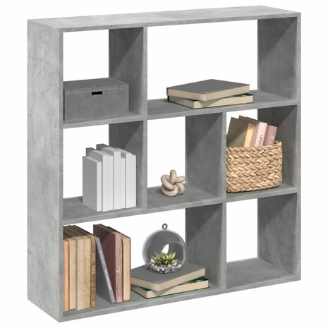 Kamerscherm / boekenkast 102x29x103,5 cm hout betongrijs 1
