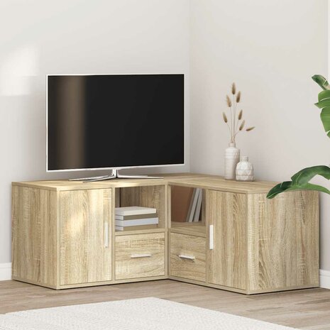 Hoekkast 160x40x45 cm bewerkt hout sonoma eikenkleurig 1