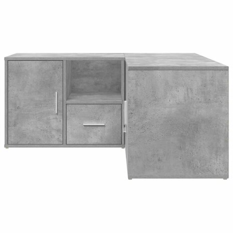 Hoekkast 160x40x45 cm bewerkt hout betongrijs 9