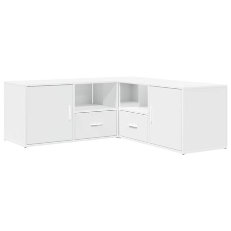 Hoekkast 200x40x45 cm bewerkt hout wit 5