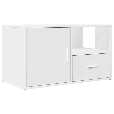 Hoekkast 200x40x45 cm bewerkt hout wit 6