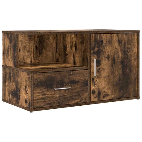 Hoekkast 200x40x45 cm bewerkt hout gerookt eikenkleurig 8