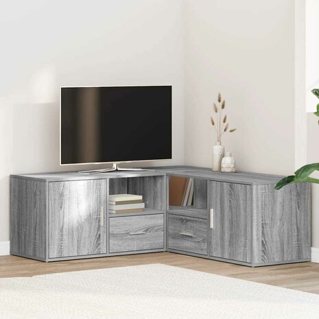 Hoekkast 200x40x45 cm bewerkt hout grijs sonoma eikenkleurig 1