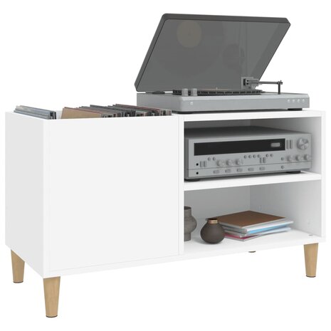 Platenkast 84,5x38x48 cm bewerkt hout wit 4