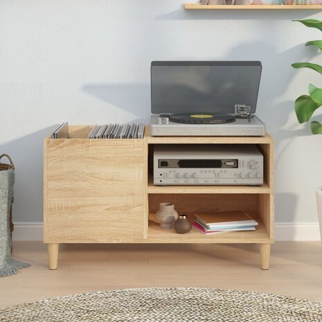 Platenkast 84,5x38x48 cm bewerkt hout sonoma eikenkleurig 3