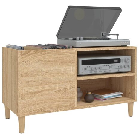 Platenkast 84,5x38x48 cm bewerkt hout sonoma eikenkleurig 4