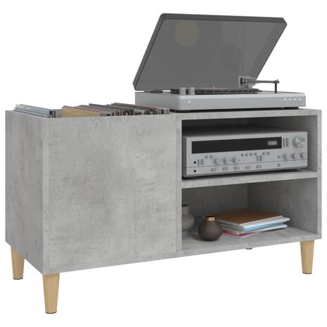 Platenkast 84,5x38x48 cm bewerkt hout betongrijs 4