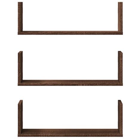 Wandschappen 3 st 58x18x18 cm bewerkt hout bruin eikenkleurig 4