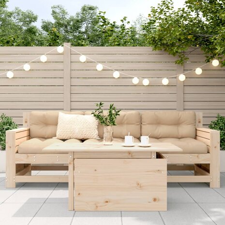 Tuintafel 100x50x75 cm massief grenenhout 3