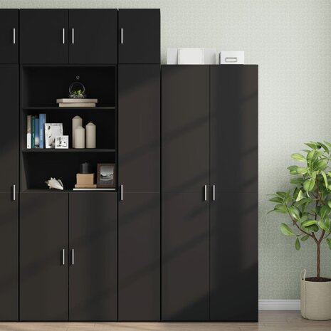 Wandkast 30x42,5x40 cm bewerkt hout zwart 3