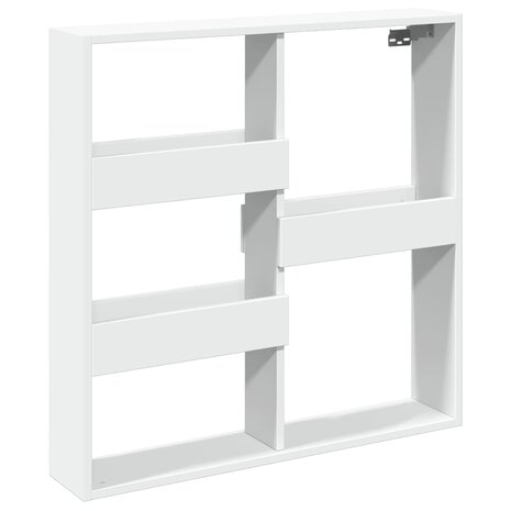 Wandkast 80x15x80 cm bewerkt hout wit 2