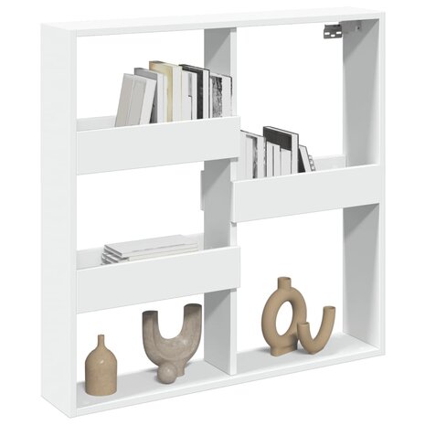 Wandkast 80x15x80 cm bewerkt hout wit 3