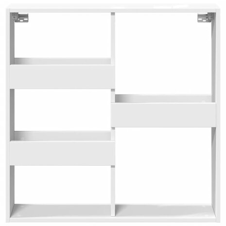 Wandkast 80x15x80 cm bewerkt hout wit 4