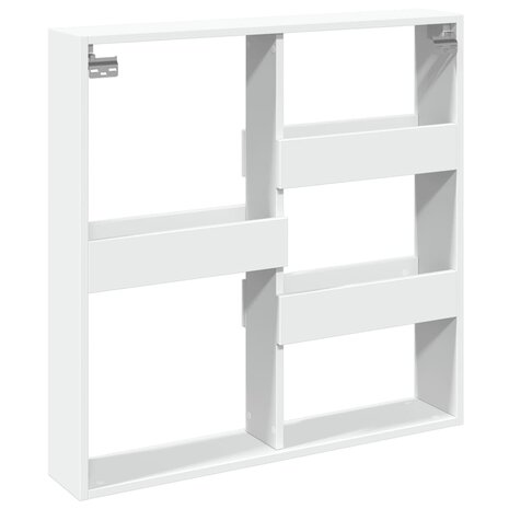 Wandkast 80x15x80 cm bewerkt hout wit 6