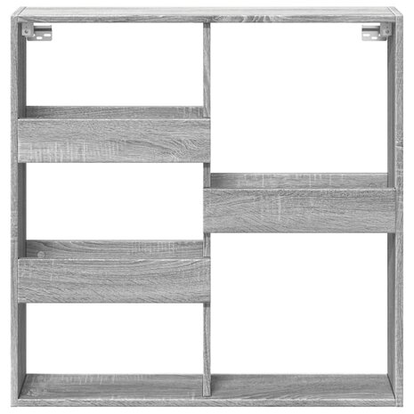 Wandkast 80x15x80 cm bewerkt hout grijs sonoma eikenkleurig 4