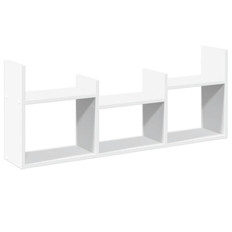 Wandkast 100x18x40 cm bewerkt hout wit 2