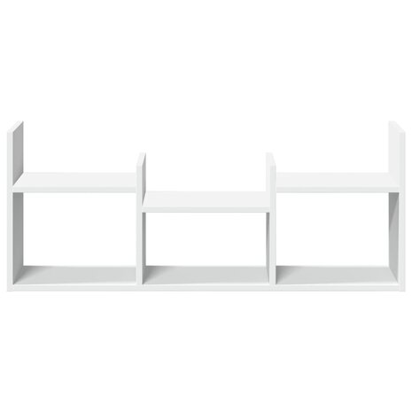 Wandkast 100x18x40 cm bewerkt hout wit 4