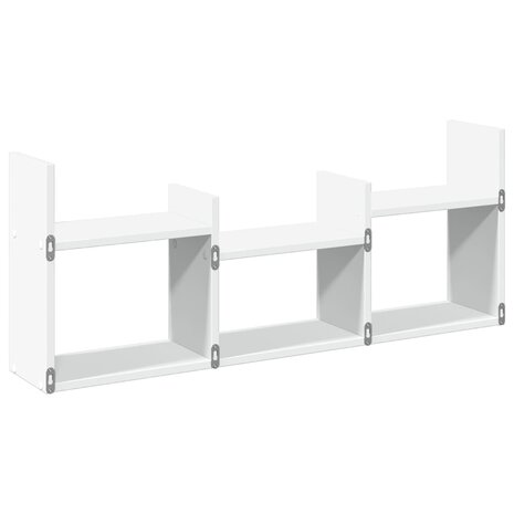 Wandkast 100x18x40 cm bewerkt hout wit 6