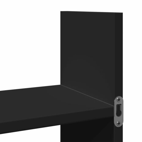 Wandkast 100x18x40 cm bewerkt hout zwart 7