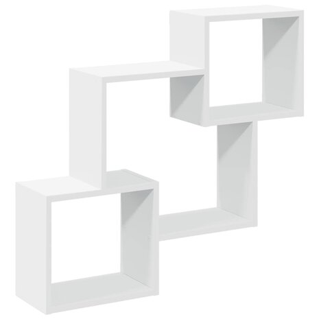 Wandkast 78x18x71 cm bewerkt hout wit 2