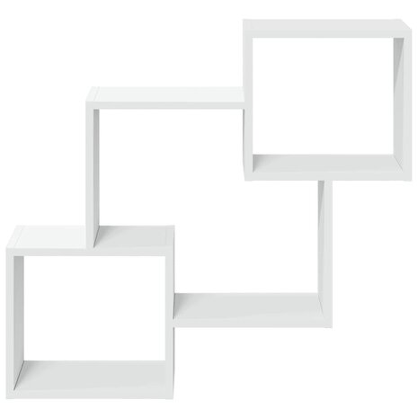 Wandkast 78x18x71 cm bewerkt hout wit 4