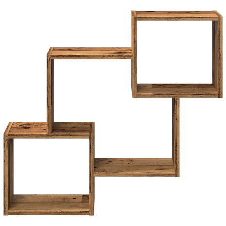 Wandkast 78x18x71 cm bewerkt hout oud houtkleurig 4