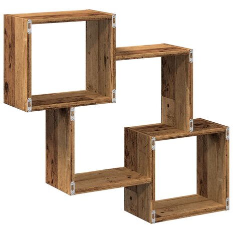 Wandkast 78x18x71 cm bewerkt hout oud houtkleurig 6