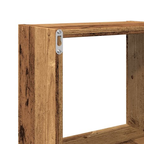 Wandkast 78x18x71 cm bewerkt hout oud houtkleurig 9