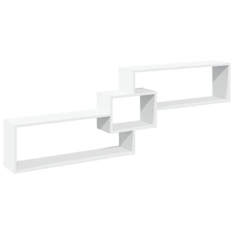 Wandkast 158x18x53 cm bewerkt hout wit 2