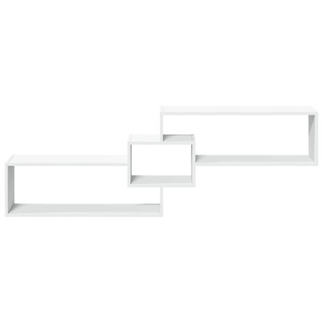 Wandkast 158x18x53 cm bewerkt hout wit 4
