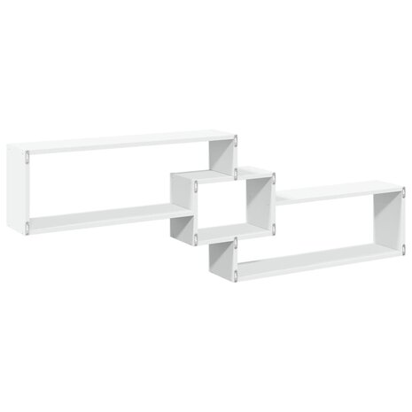 Wandkast 158x18x53 cm bewerkt hout wit 6