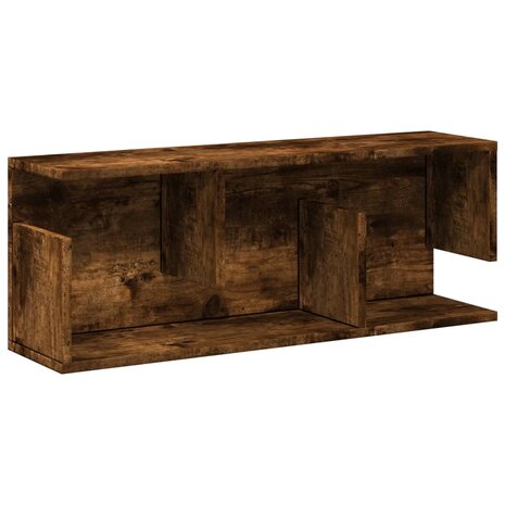 Wandkast 80x20x30 cm bewerkt hout gerookt eikenkleurig 2