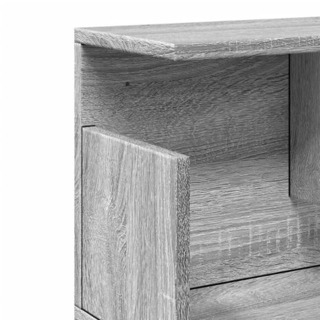 Wandkast 80x20x30 cm bewerkt hout grijs sonoma eikenkleurig 7