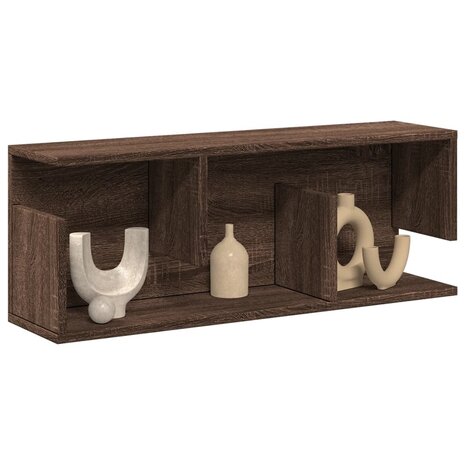 Wandkast 80x20x30 cm bewerkt hout bruin eikenkleur 1