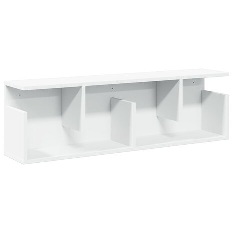 Wandkast 100x20x30 cm bewerkt hout wit 2