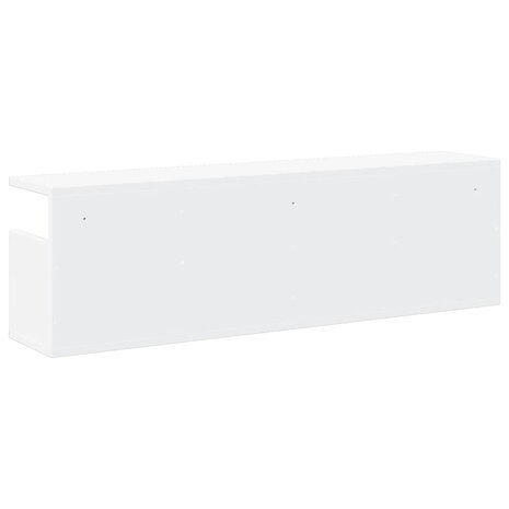 Wandkast 100x20x30 cm bewerkt hout wit 6