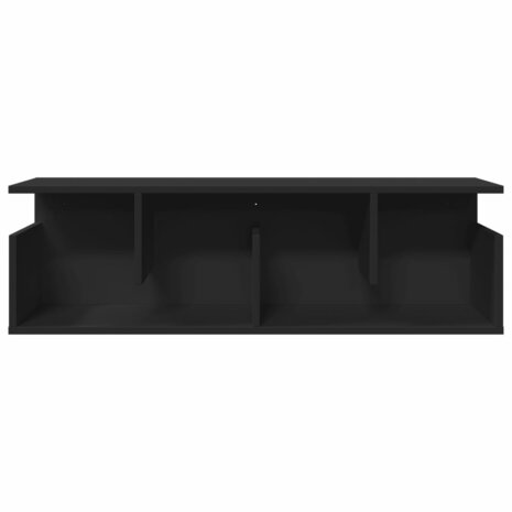 Wandkast 100x20x30 cm bewerkt hout zwart 4