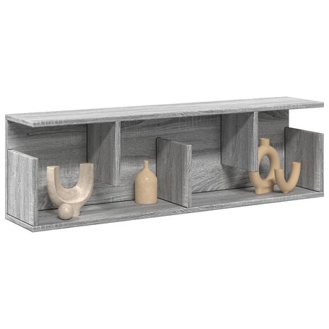 Wandkast 100x20x30 cm bewerkt hout grijs sonoma eikenkleurig 1