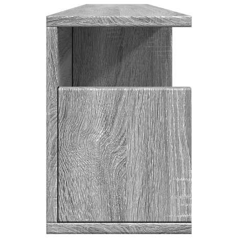 Wandkast 100x20x30 cm bewerkt hout grijs sonoma eikenkleurig 5