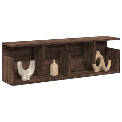 Wandkast 100x20x30 cm bewerkt hout bruin eikenkleur 1