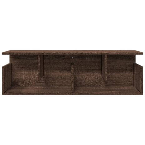 Wandkast 100x20x30 cm bewerkt hout bruin eikenkleur 4
