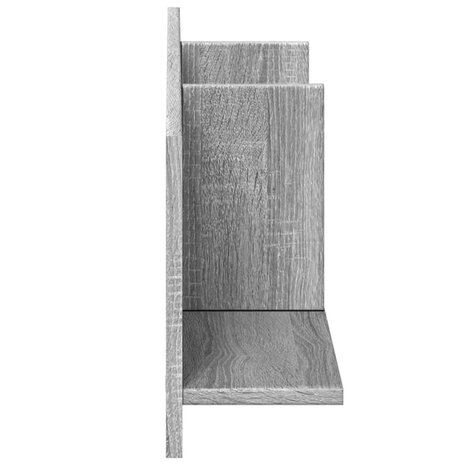 Wandkast 100x16,5x30 cm bewerkt hout grijs sonoma eikenkleurig 5