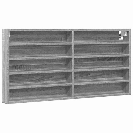 Vitrinekast 100x8,5x50 cm bewerkt hout grijs sonoma eikenkleur 2