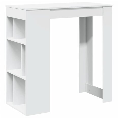 Bartafel met rekken 102x50x103,5 cm bewerkt hout wit 2