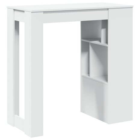 Bartafel met rekken 102x50x103,5 cm bewerkt hout wit 6