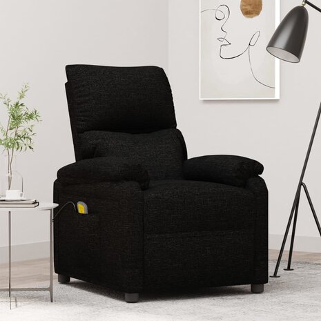 Massagestoel stof zwart 1